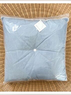 NEW Serena & Lily Sunbrella Lido Outdoor Pillow (24” SQ)-Coastal Blue